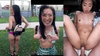 Asiática em sexo doido dando sua bucetinha depilada